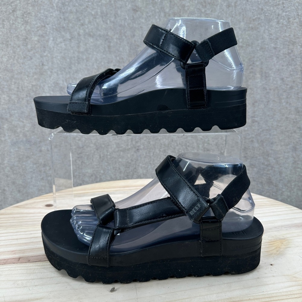Reef Cushion Rem Hi Water Sandals Womens 9 Coco Black Platform Strappy